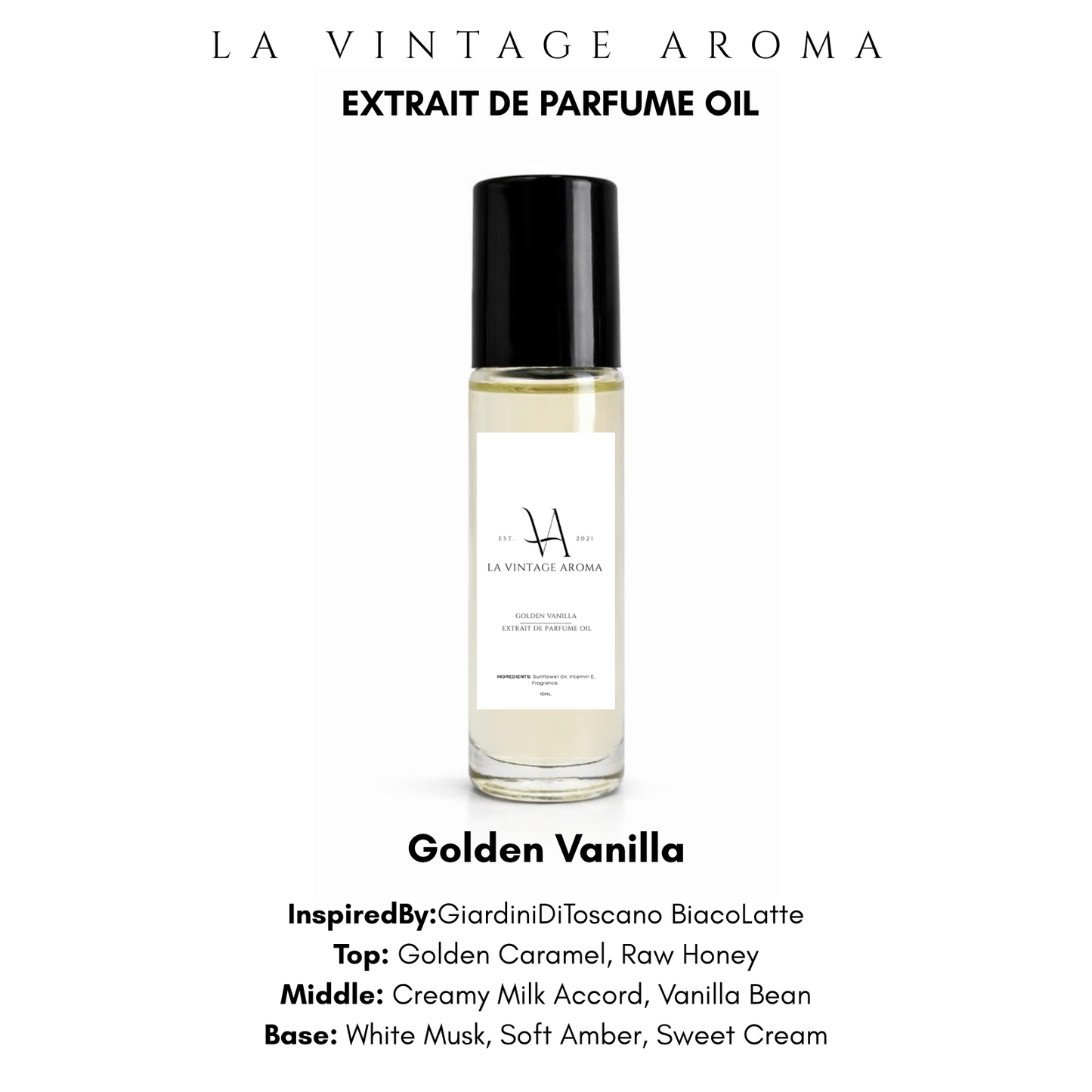 Golden Vanilla Extrait De Parfume Oil