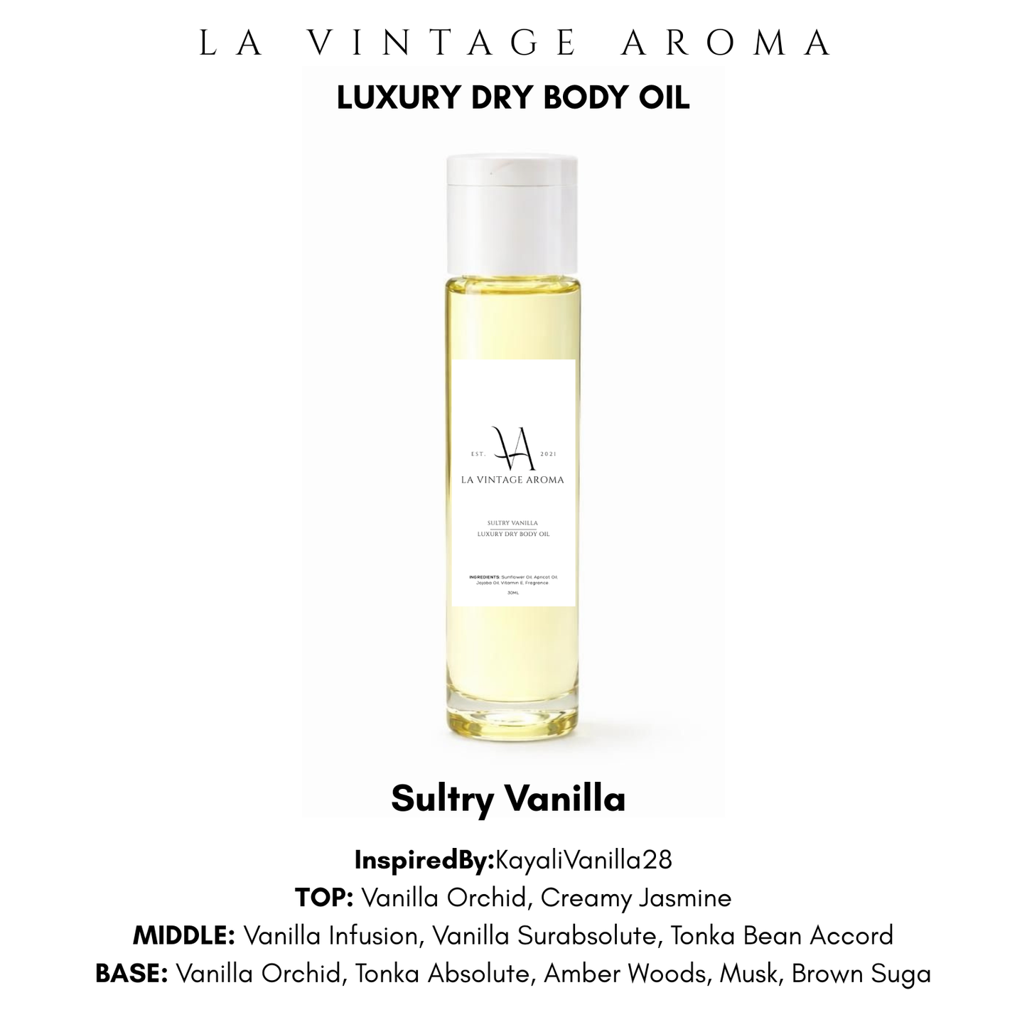Sultry Vanilla Dry Body Oil