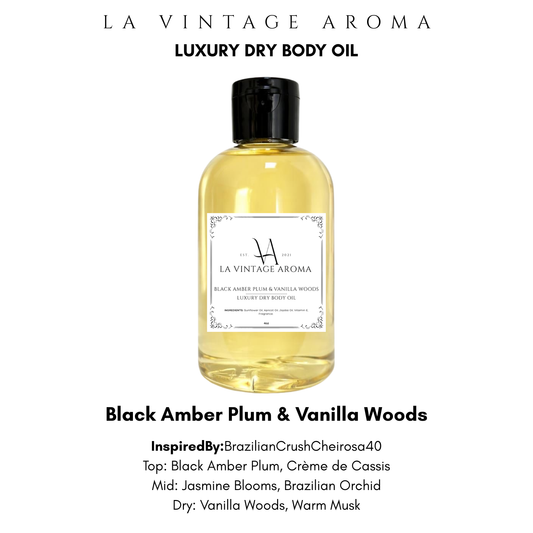 *CLEARANCE* Black Amber Plum & Vanilla Woods Dry Body Oil