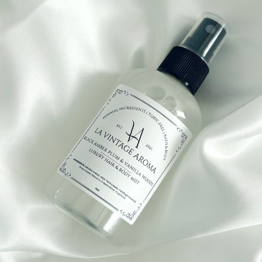 Black Amber Plum & Vanilla Woods Luxury Hair & Body Mist