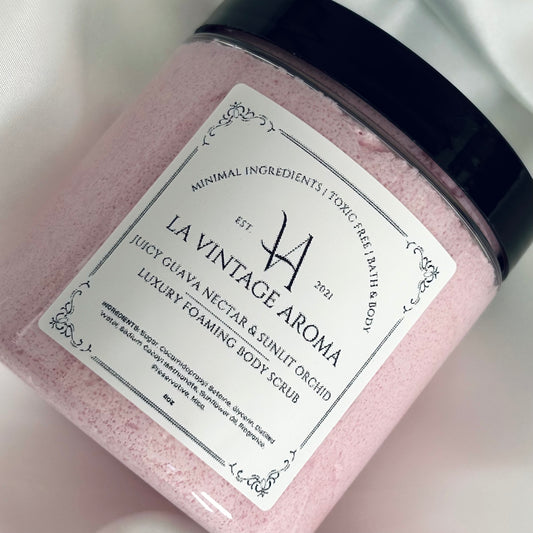 Juicy Guava Nectar & Sunlit Orchid Luxury Foaming Body Scrub