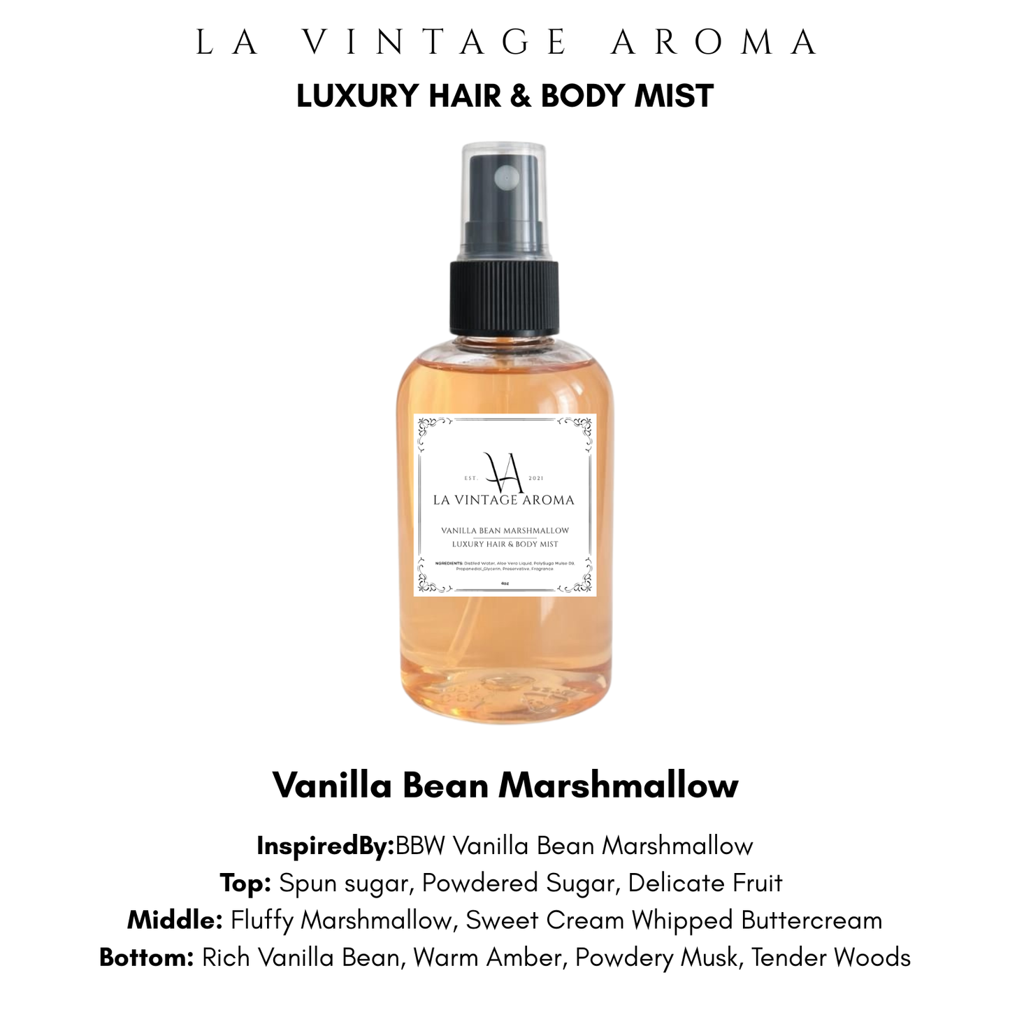 Vanilla Bean Marshmallow Hair & Body Mist