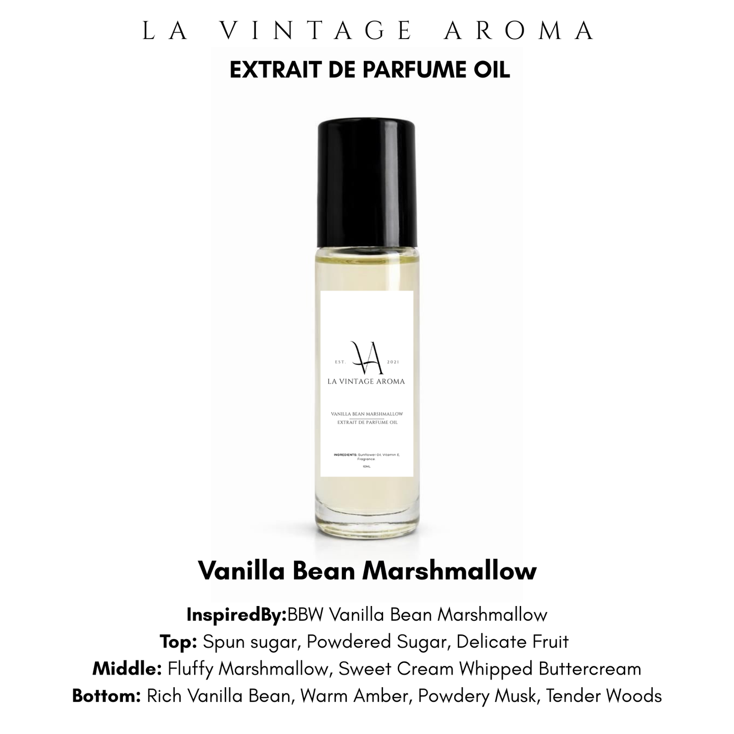 Vanilla Bean Marshmallow  Extrait De Parfume Oil