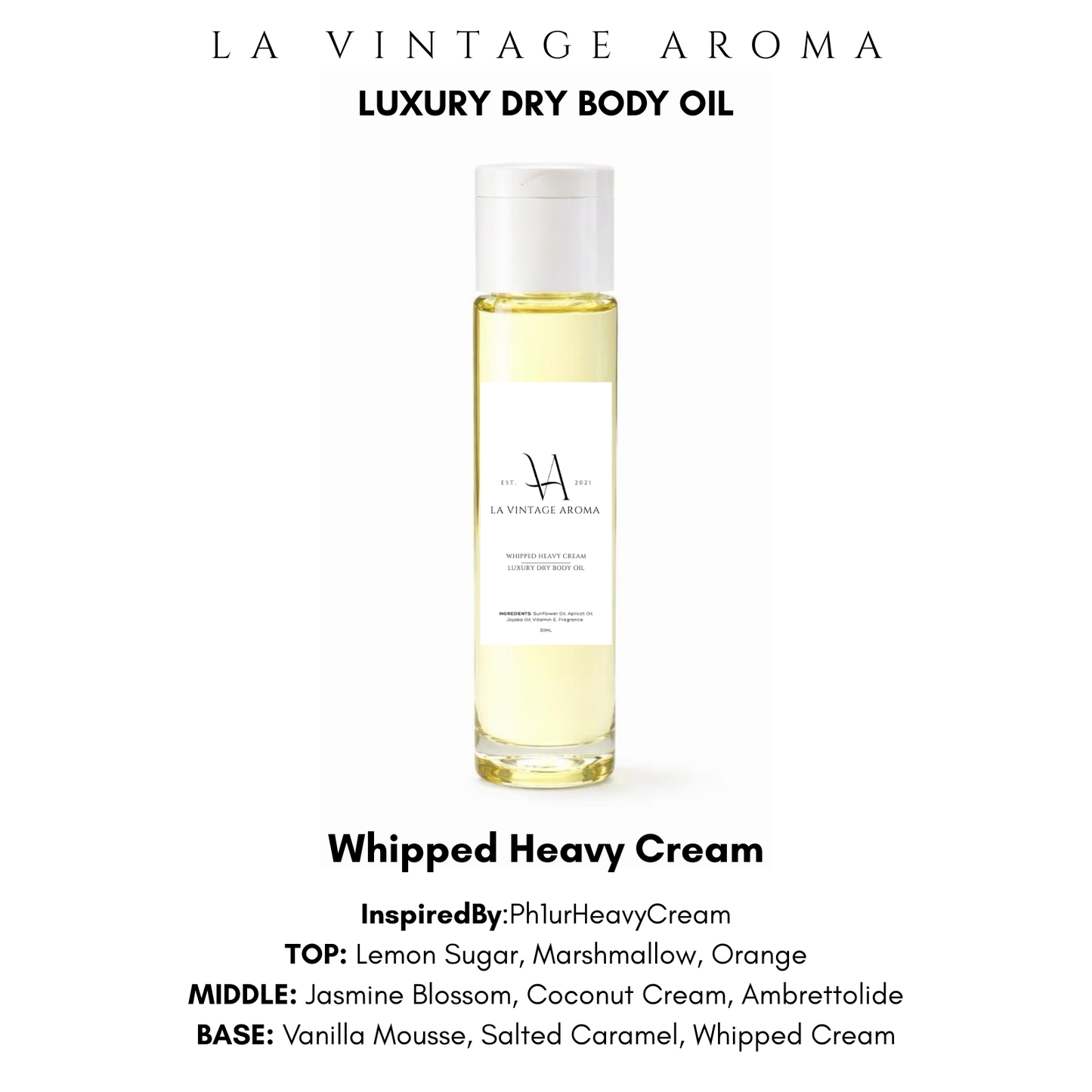 Whipped Heavy Cream Dry Body Oil